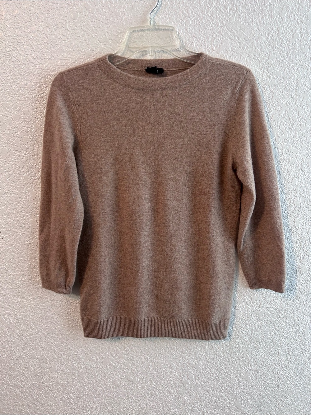 Talbots Pure Cashmere Sweater 100% Cashmere Taupe Brown Tan Crewneck Small